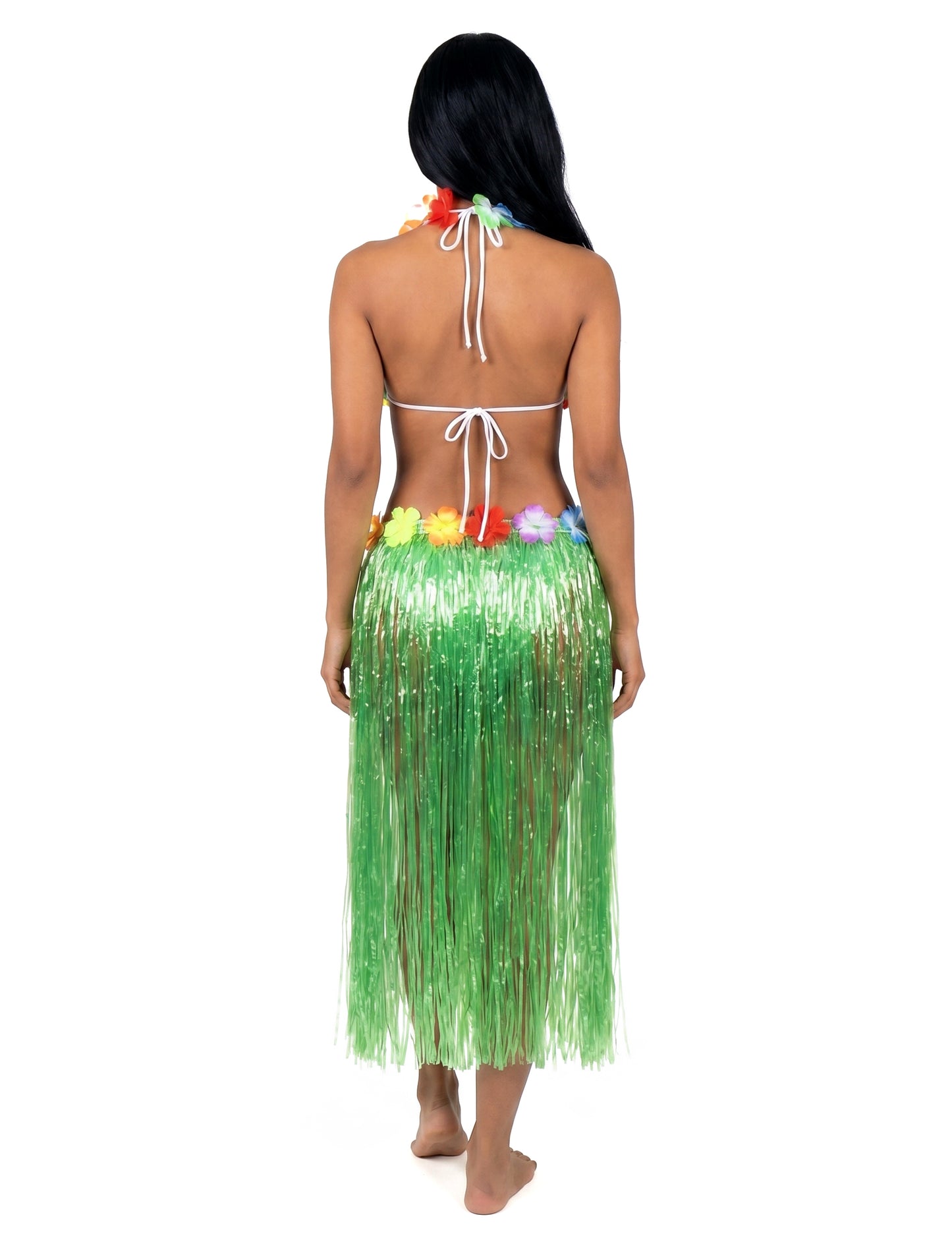 Jupe hawaïenne longue verte adulte