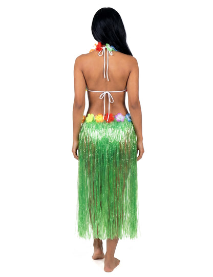 Jupe hawaïenne longue verte adulte