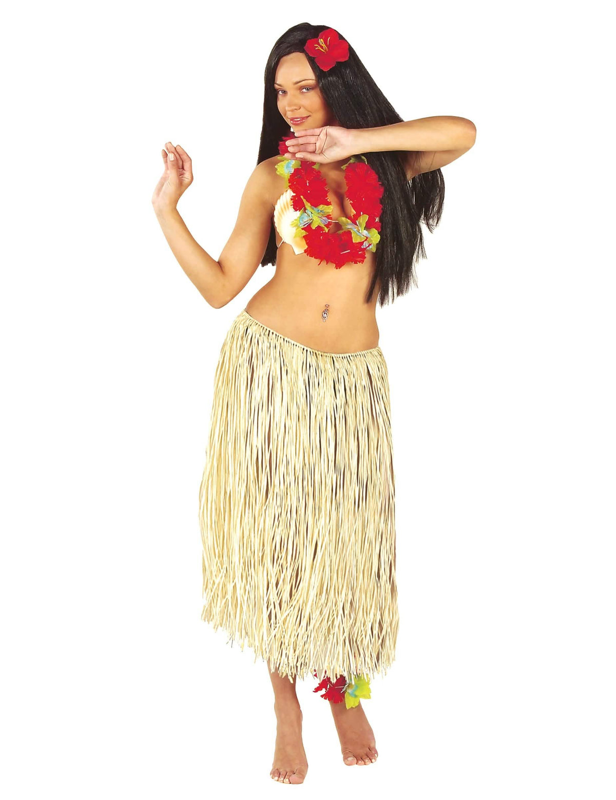 Hawaiiaanse rok voor volwassenen, natuurlijk beige