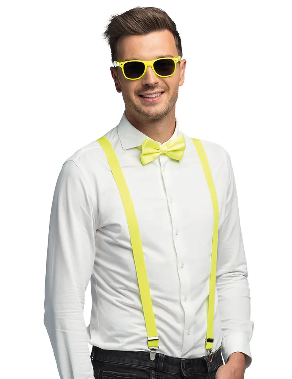 3-delige accessoireset neon geel UV