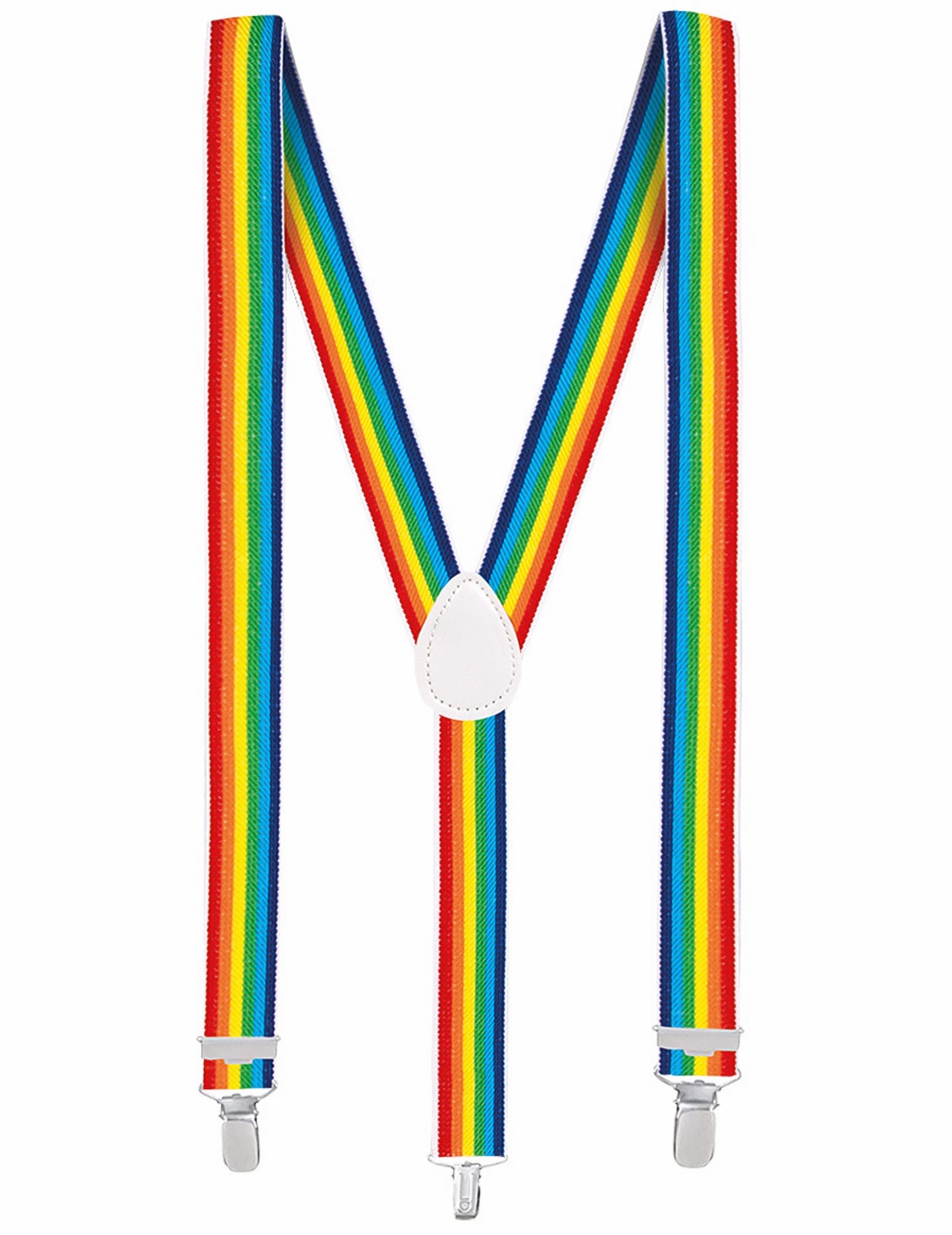 Vue de face des bretelles du kit d'accessoires arc en ciel