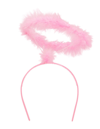 Auréole en plumes sur serre-tête du kit accessoires d'ange