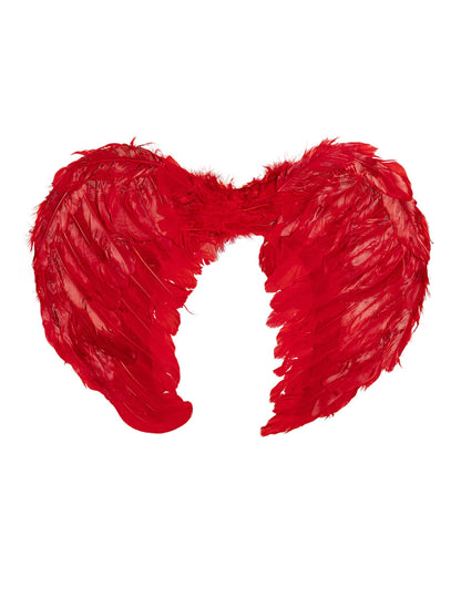 Vue des ailes en plumes du kit accessoires d'ange rouge