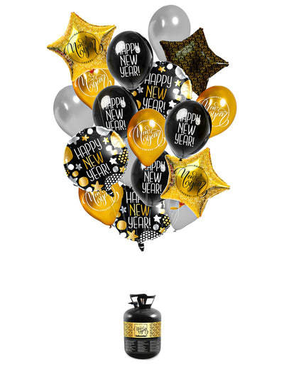 Ballonboeket set met helium Happy New Year