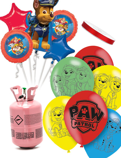 Heliumfleskit met 11 Patrol™ ballonnen en lint