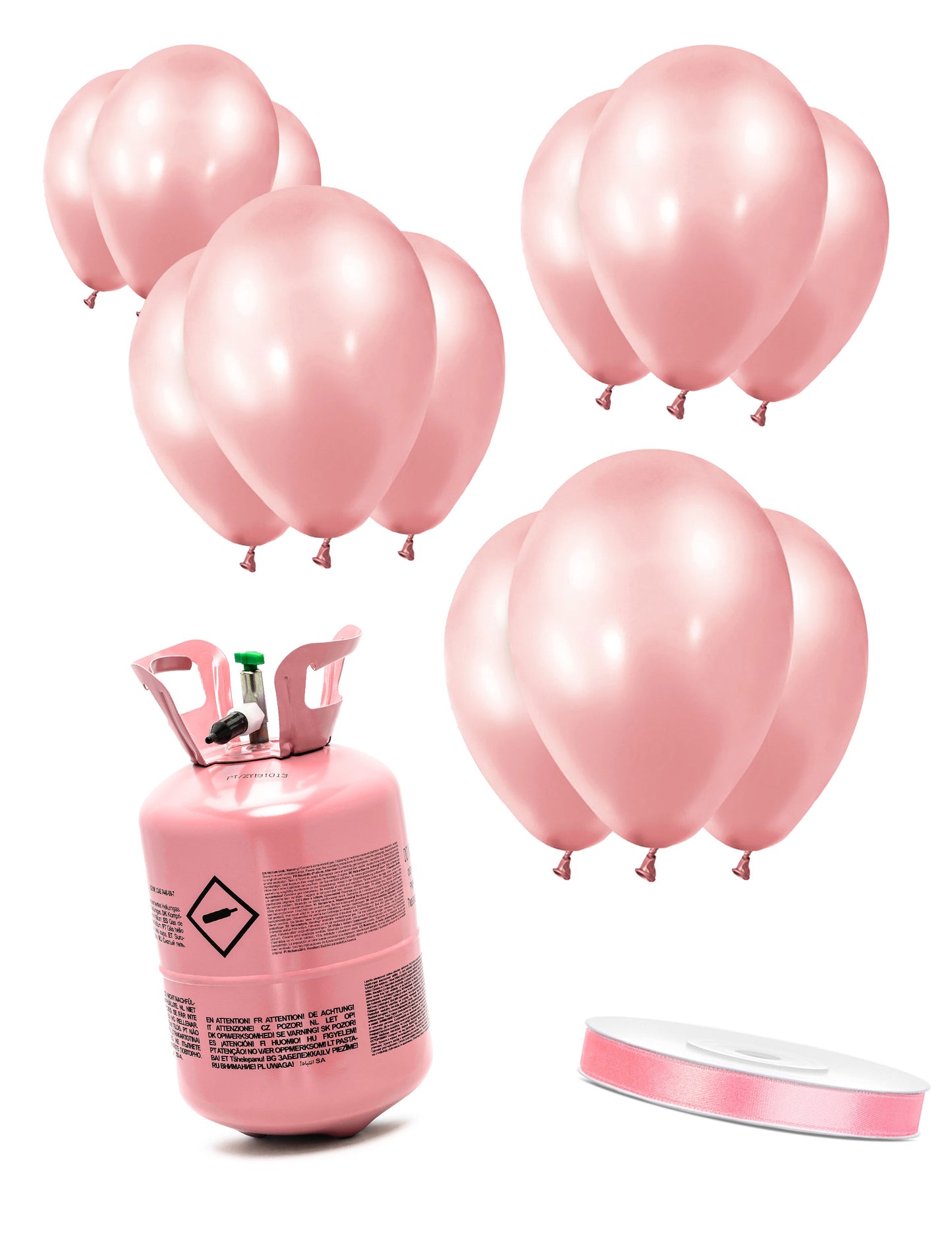 Heliumflesset 12 ballonnen roségoud