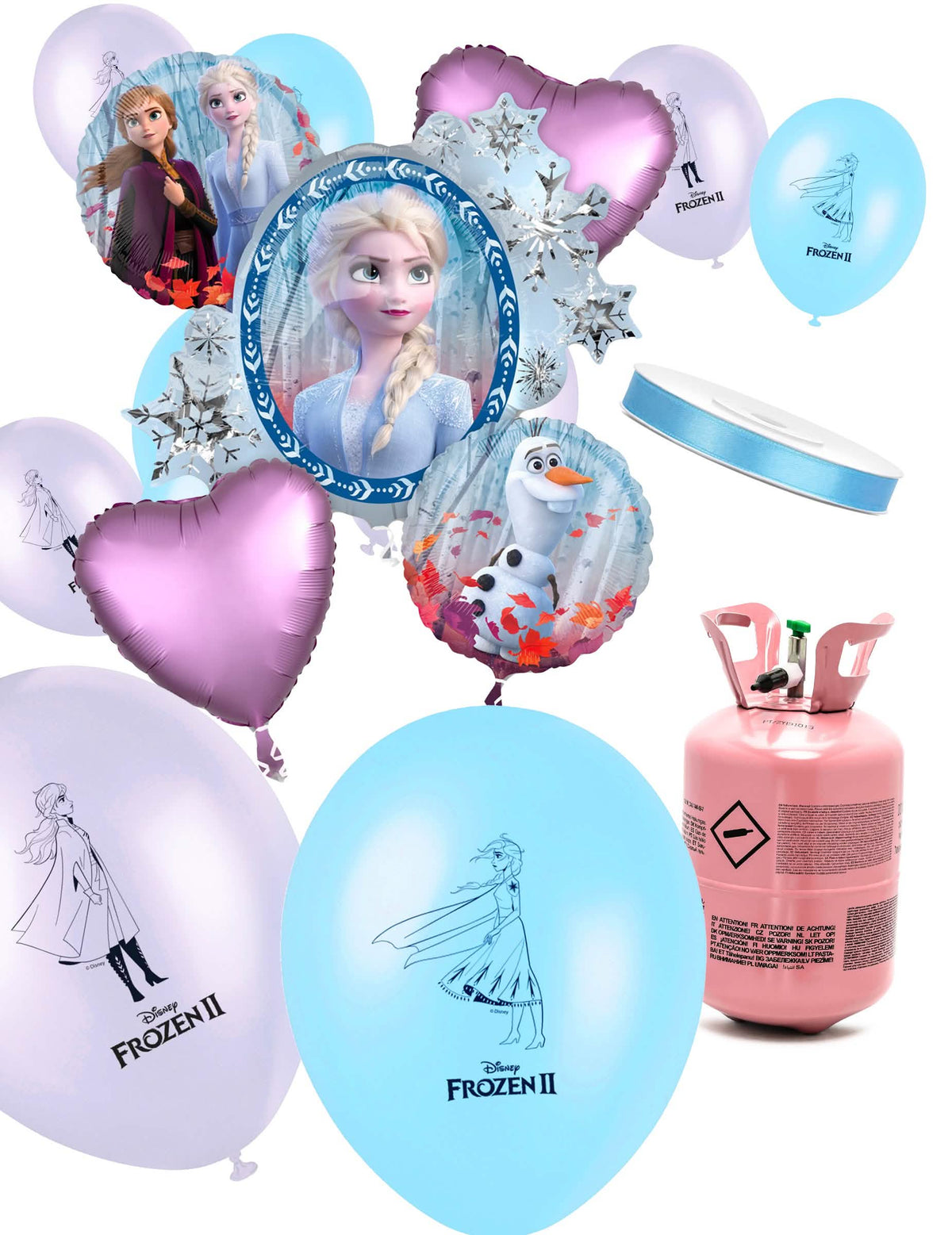 Heliumflessenset met 13 Frozen 2™ ballonnen en lint