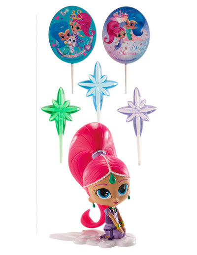 Kit de décoration Shimmer and Shine pour enfant avec figurine rose et pics colorés