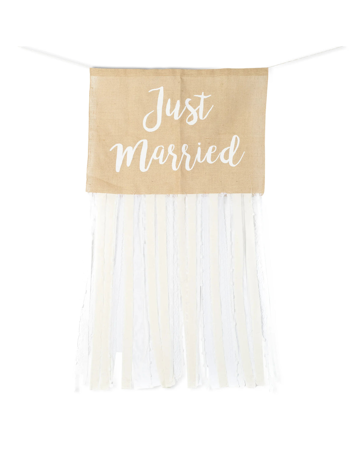 Bruidspaar Auto Decoratiekit Landelijk Jute en Kant Compleet Just Married