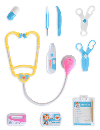 Kit de docteur pour enfant 10 pièces bleu