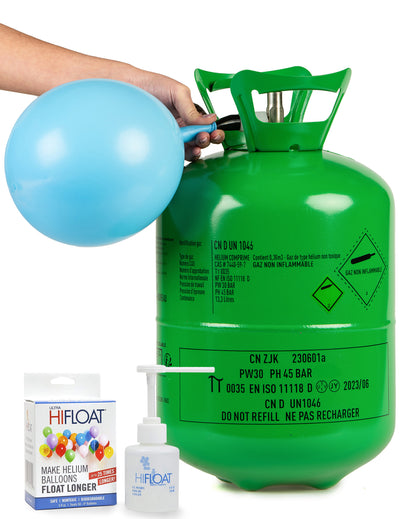 Kit grande bouteille d'hélium jusqu'à 50 ballons avec Hi-Float