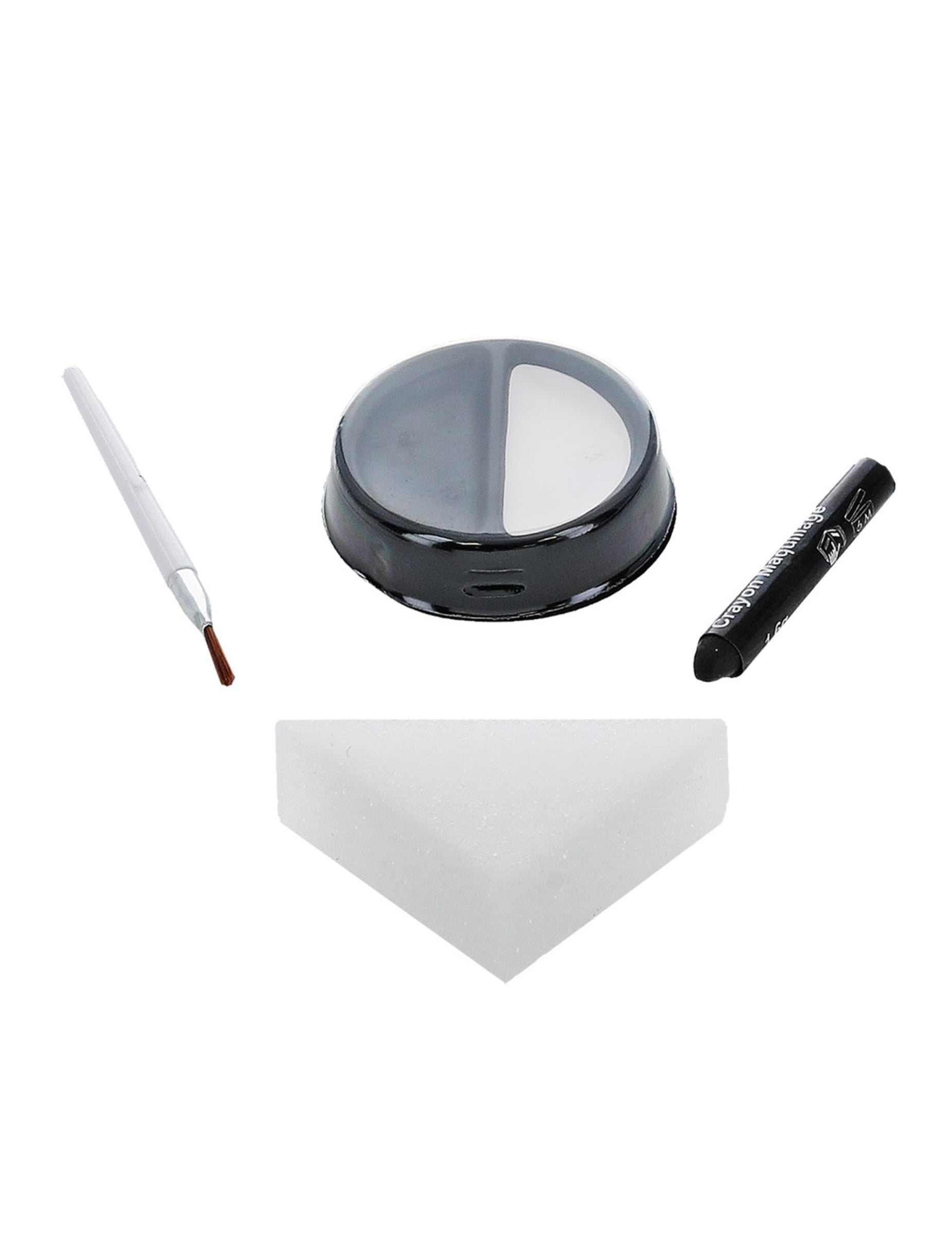 Détail des accessoires du kit maquillage squelette pour enfant