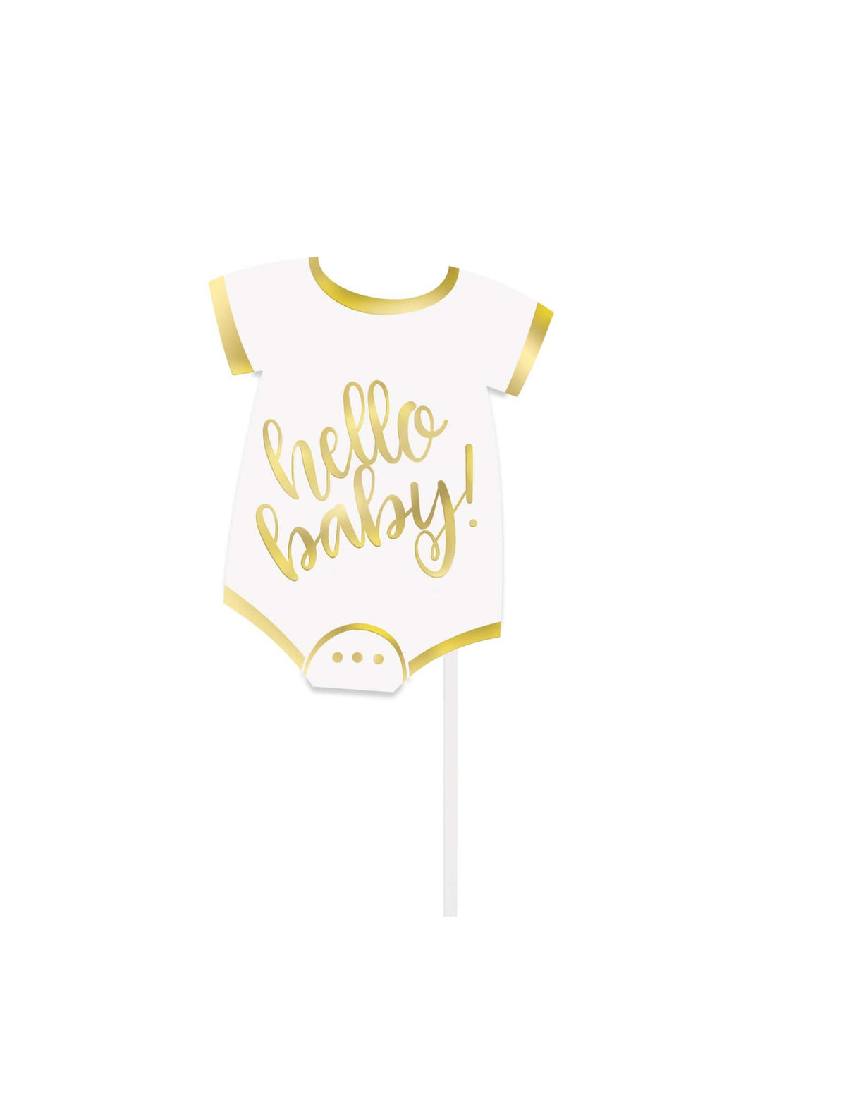 Accessoire body blanc et doré du kit photobooth hello baby