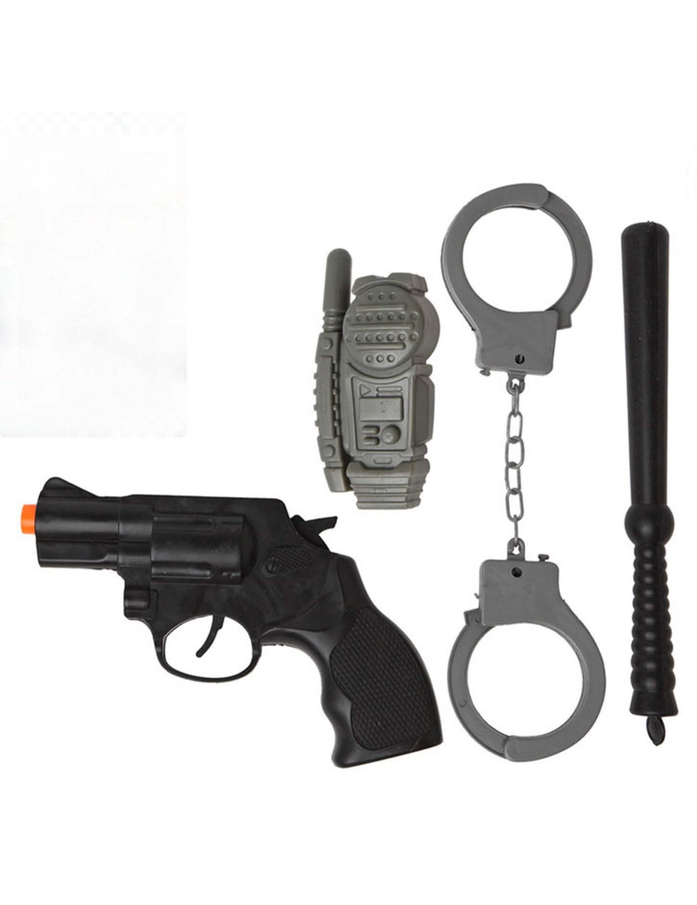 Set politieaccessoires voor kinderen zwart en grijs met pistool en handboeien