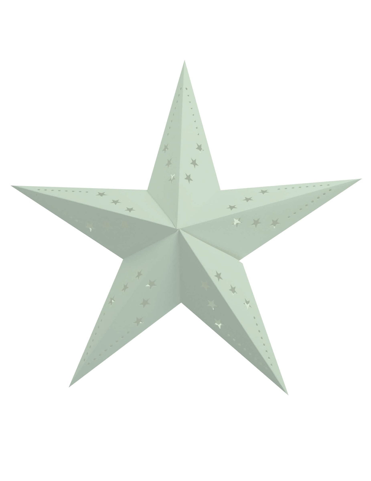 Lanterne étoile pour décoration verte menthe en papier