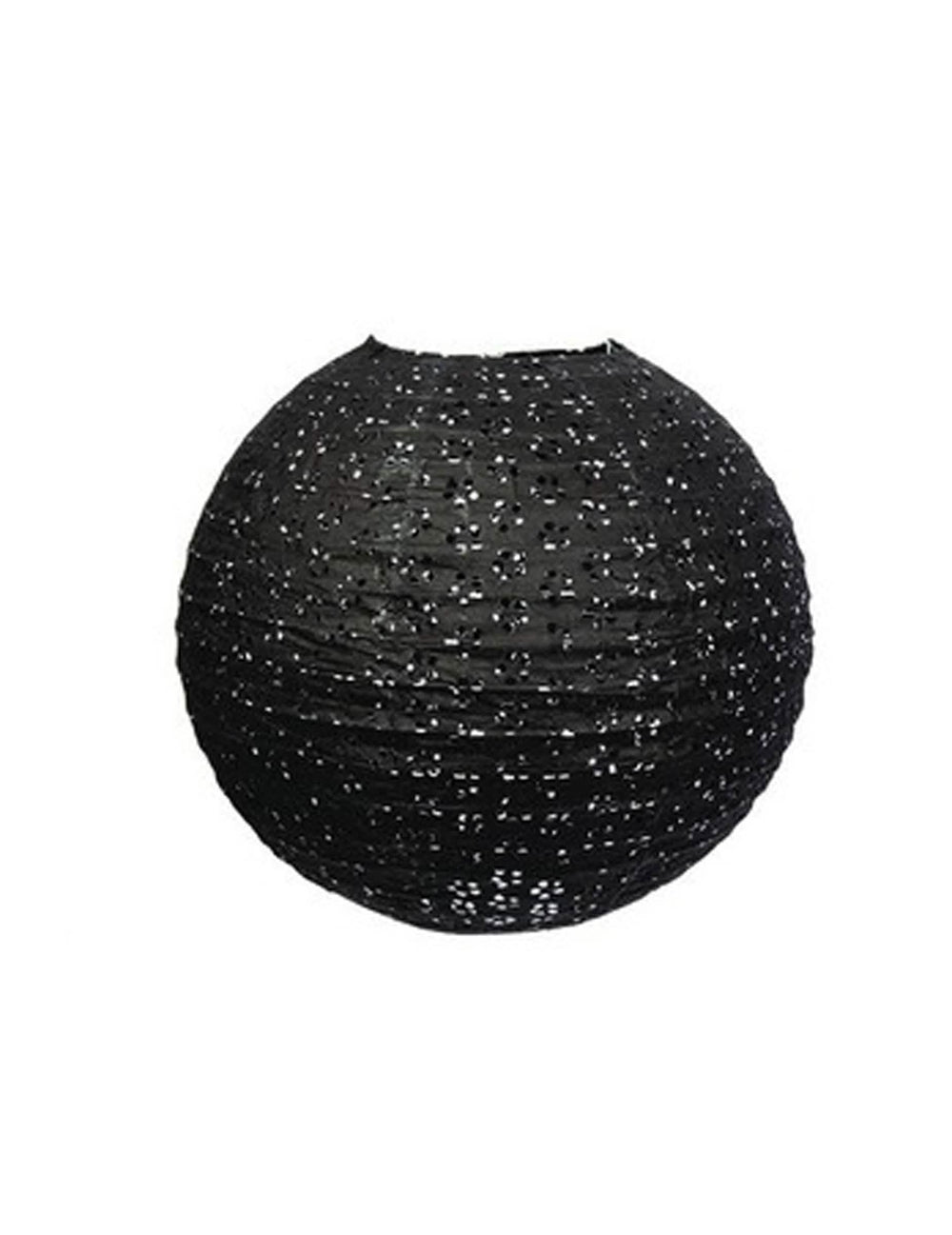 Lanterne japonaise dentellée pour décoration de fête noire en papier