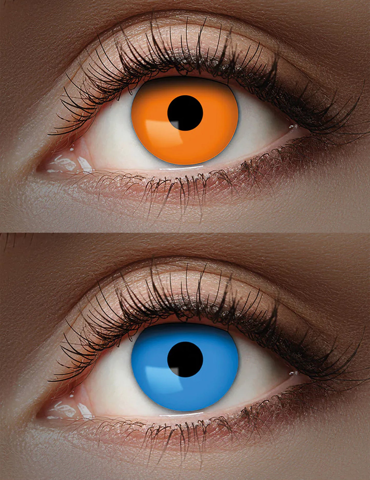 Duo lenzen oranje en blauw 1 maand volwassene