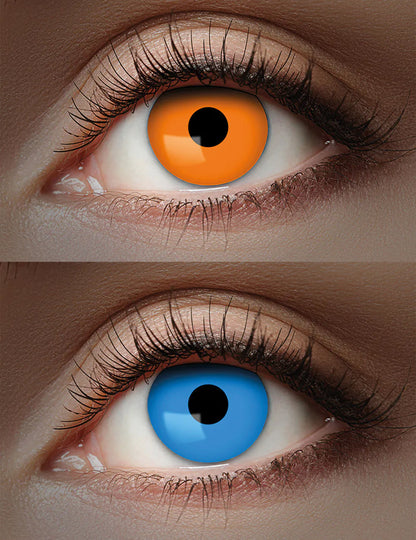 Duo lenzen oranje en blauw 1 maand volwassene