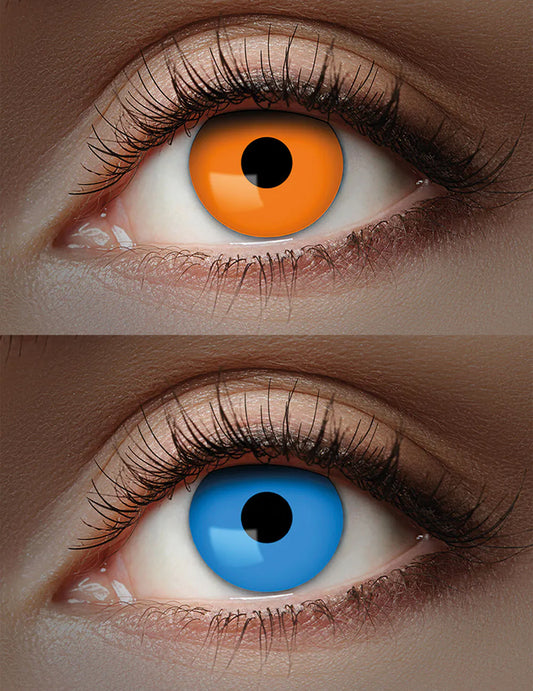 Duo lenzen oranje en blauw 1 maand volwassene