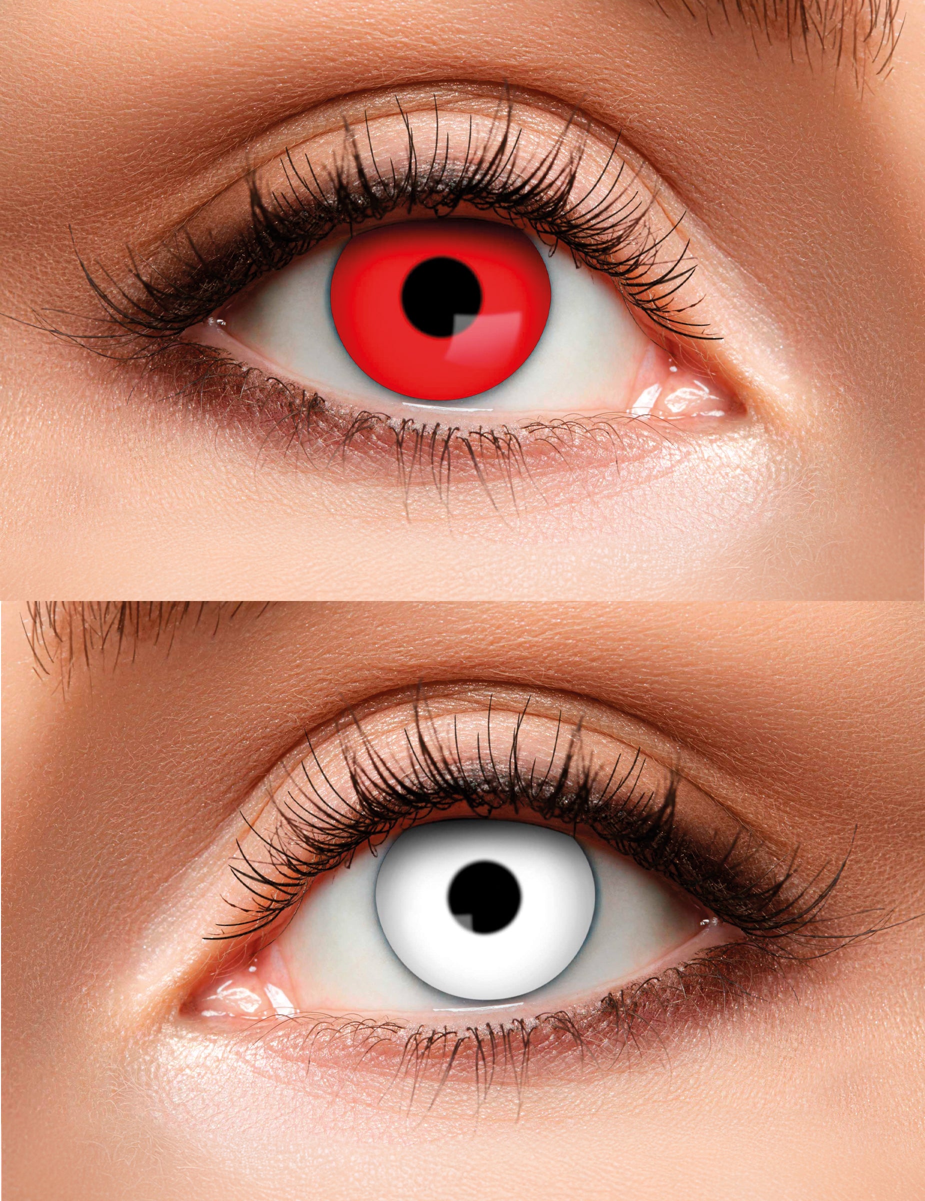 Lentilles duo pour adulte rouge et blanche