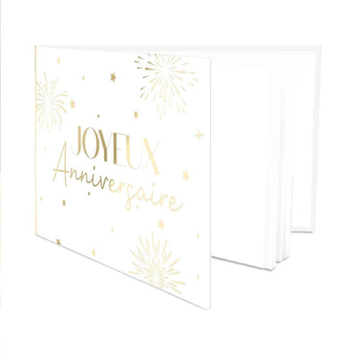 Livre d'or anniversaire doré et blanc