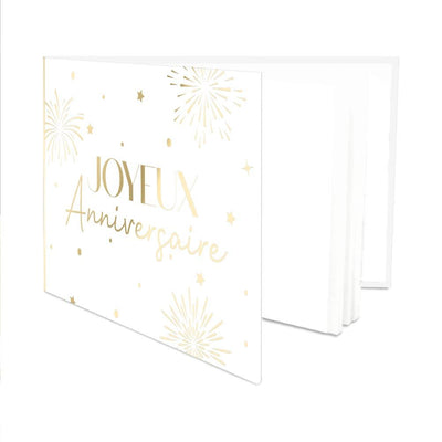Verjaardag gastenboek goud wit