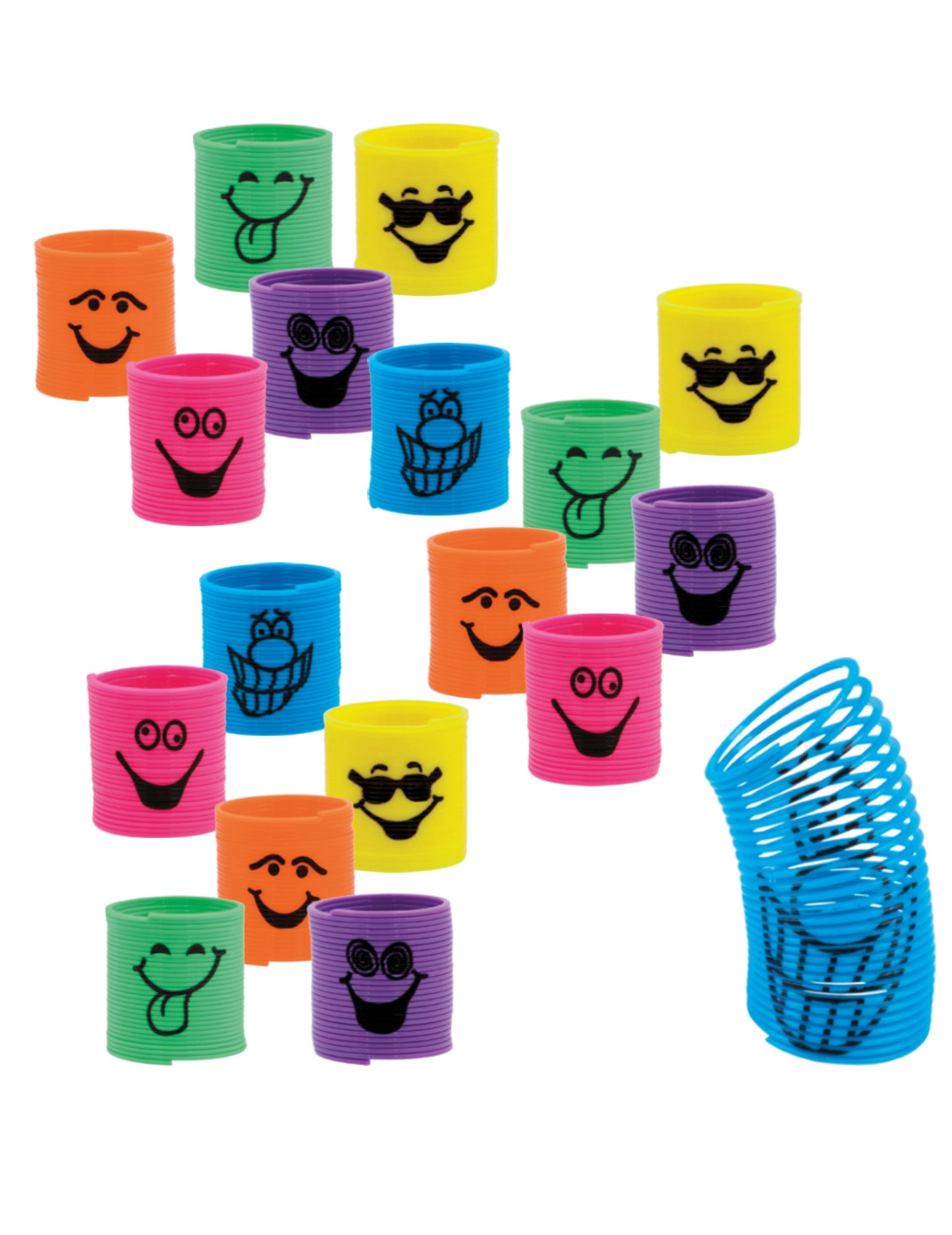 Lot de mini ressorts visages amusants pour pinata multicolores
