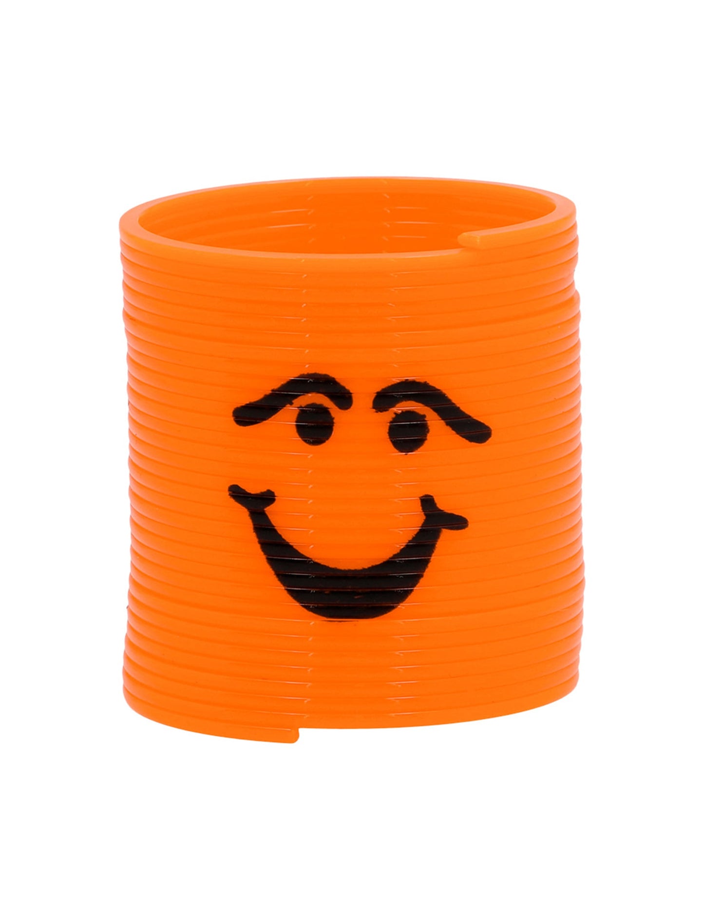Gros plan sur le modèle orange du lot de mini ressorts visages amusants pour pinata