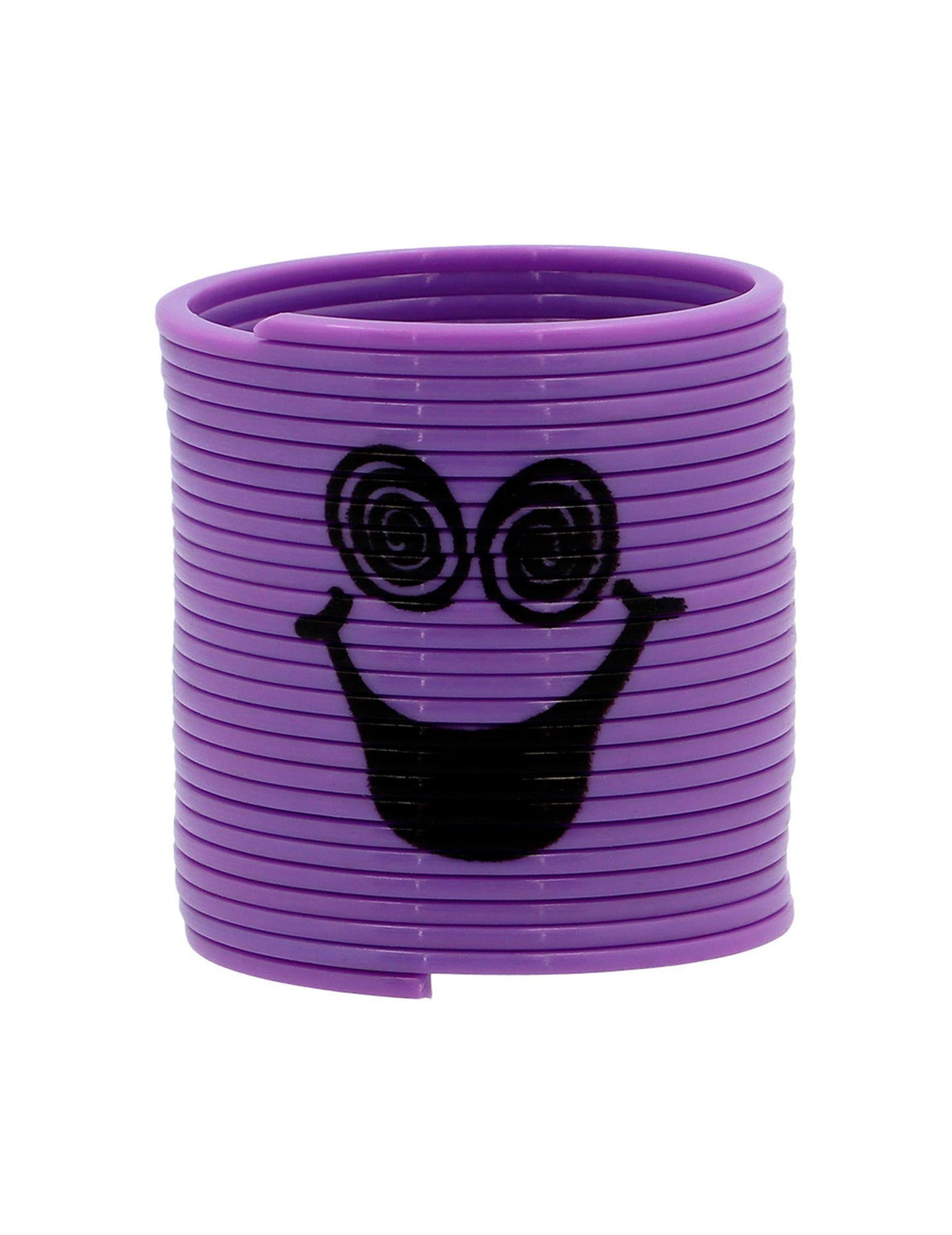 Gros plan sur le modèle violet du lot de mini ressorts visages amusants pour pinata