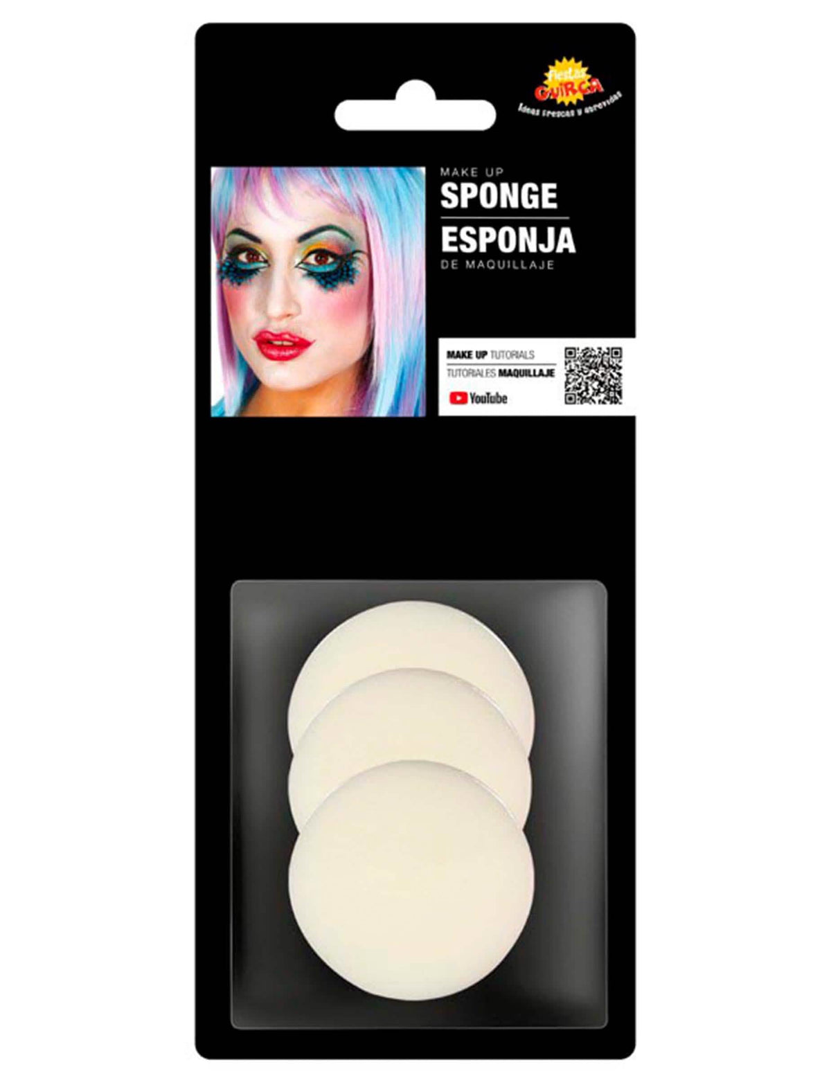 Lot de 3 éponges à maquillage pour adulte et enfant blanches et rondes
