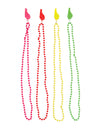 Lot 4 colliers et sifflets fluo rose rouge jaune et vert