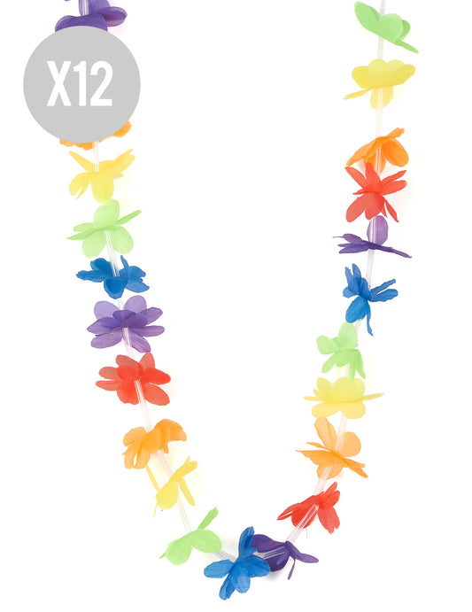 Lot de 12 Colliers bienvenue multicolore
