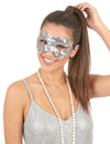 Loup avec sequins argenté adulte