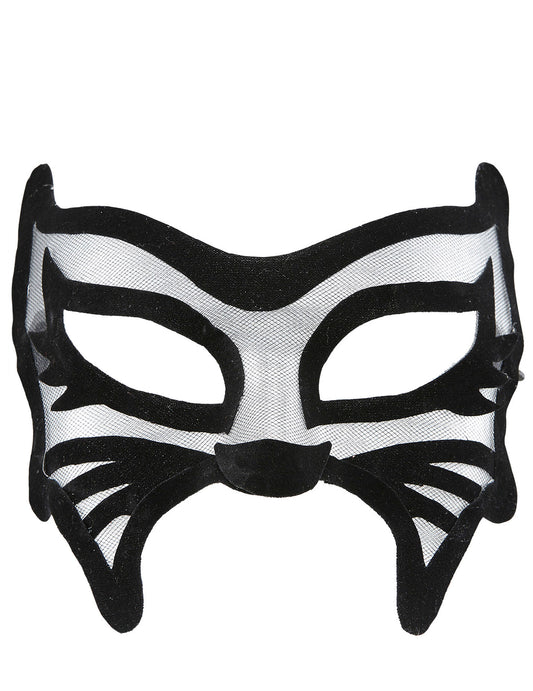 Détail de la résille du loup chat pour femme noir sexy