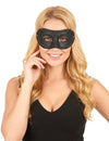 Loup plastique pailleté noir adulte