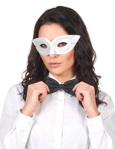 Kartonnen zilver-wit oogmasker voor volwassenen