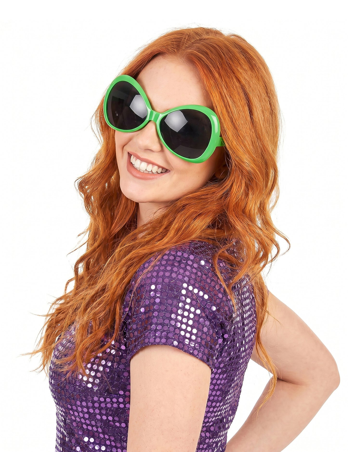 Lunettes disco adulte verte