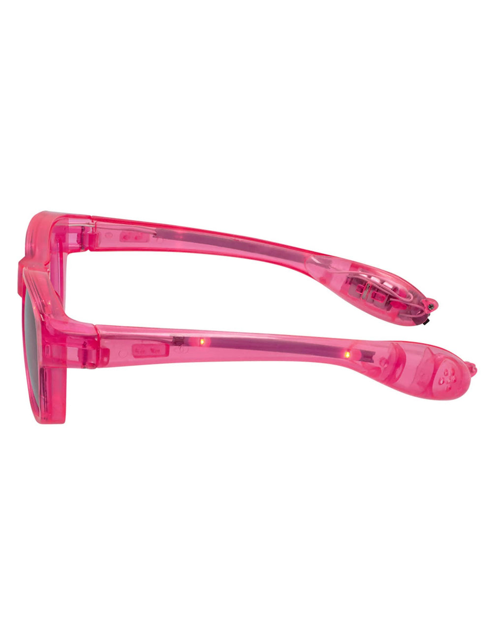 Vue de profil des lunettes lumineuses à LED pour adulte roses