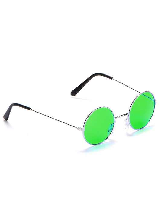 Ronde groene hippie bril voor volwassenen