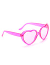 Lunettes roses coeur plastique adulte