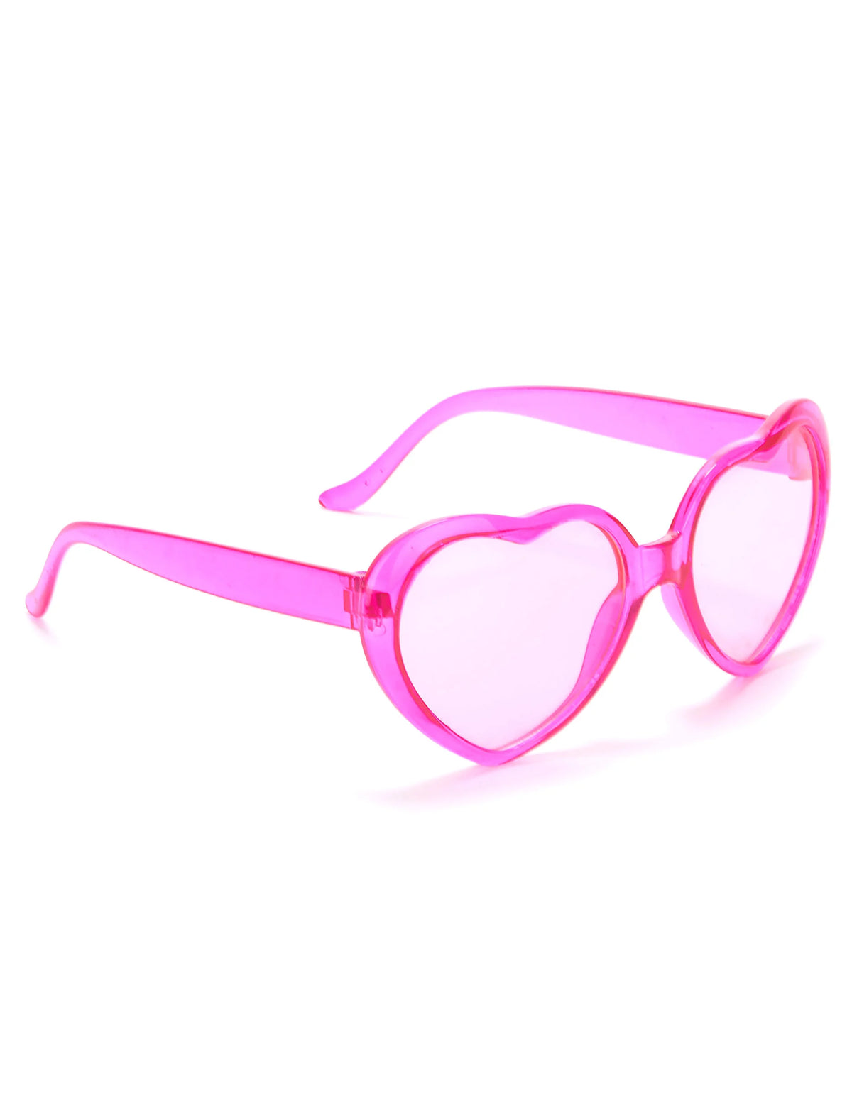 Lunettes roses coeur plastique adulte