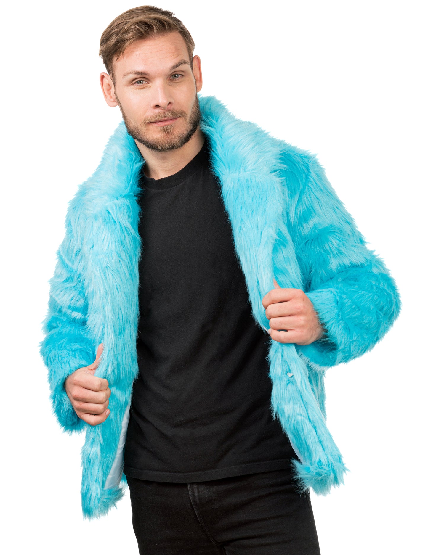 Blauw bontjas voor volwassenen