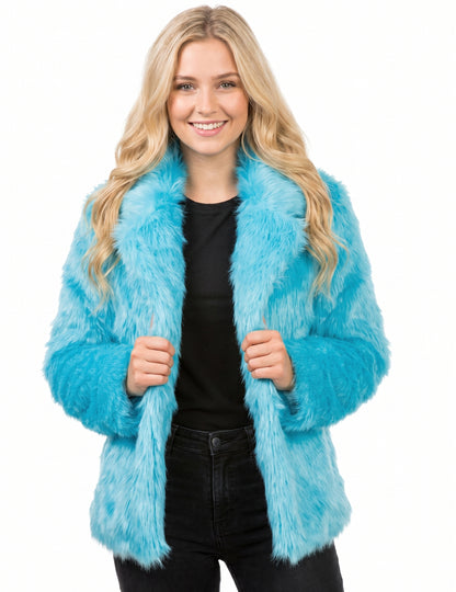 Blauw bontjas voor volwassenen