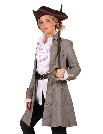 Veste longue de pirate grise femme
