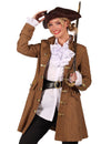Veste longue de pirate marron femme