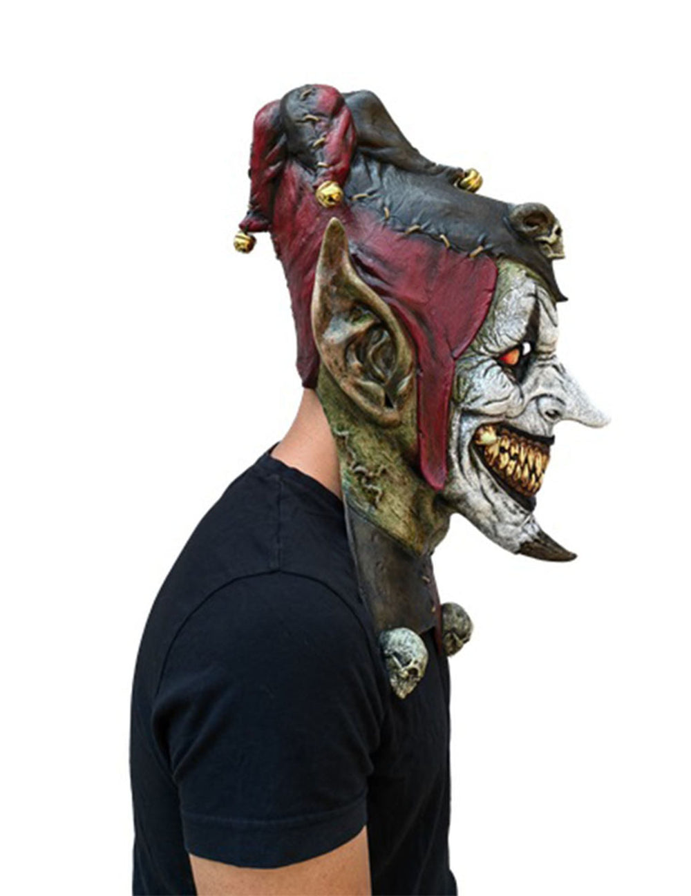 Vue de profil du masque d'arlequin malfaisant pour adulte