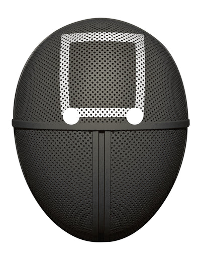 Masque en carton plat gardien de jeu carré pour adulte noir et blanc