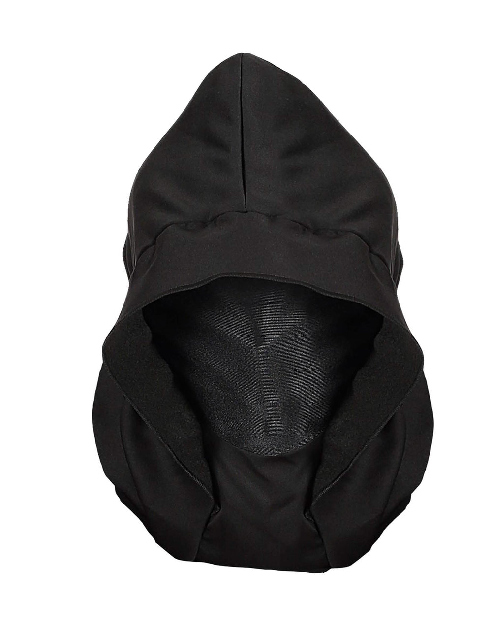 Vue de face du masque intégral à capuche visage invisible et yeux lumineux