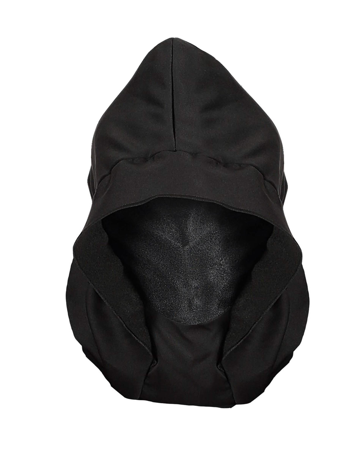 Vue de face du masque intégral à capuche visage invisible et yeux lumineux