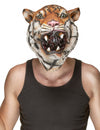 Masque en latex tigre pour adulte orange et noir